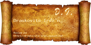 Draskovits Irén névjegykártya